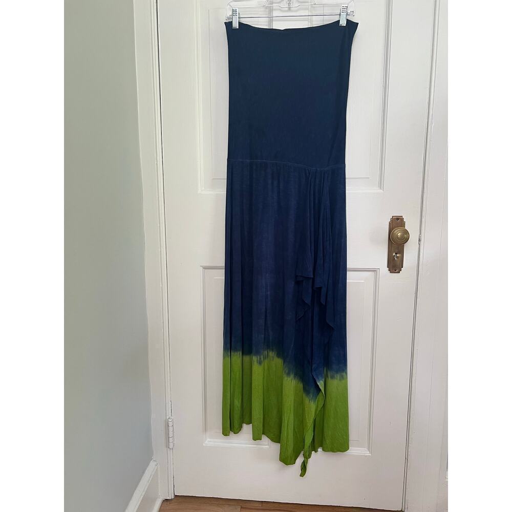 Lucky Brand Swimwear Women's L Swim Skirt Convertible Tube Dress Tie Dye Blue